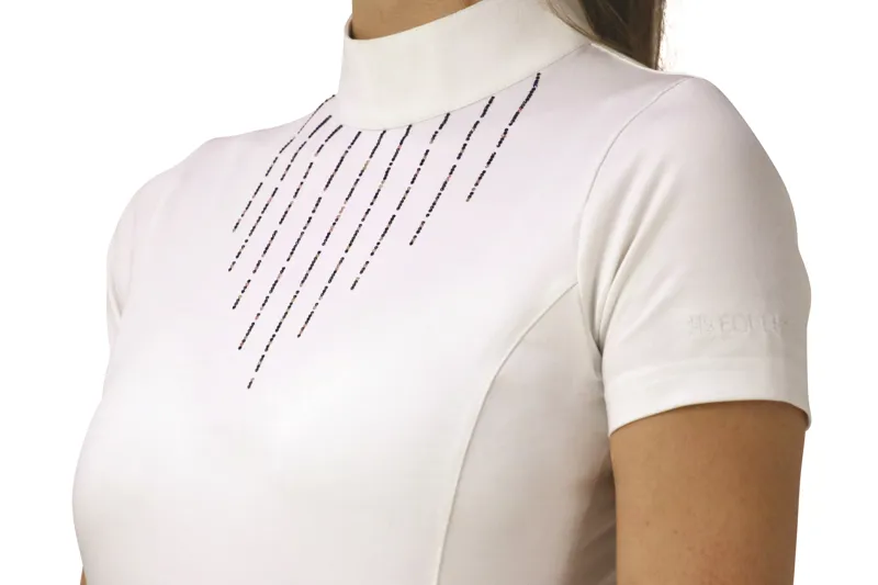 Hy Equestrian Women's Roka Rose Show Shirt - White 